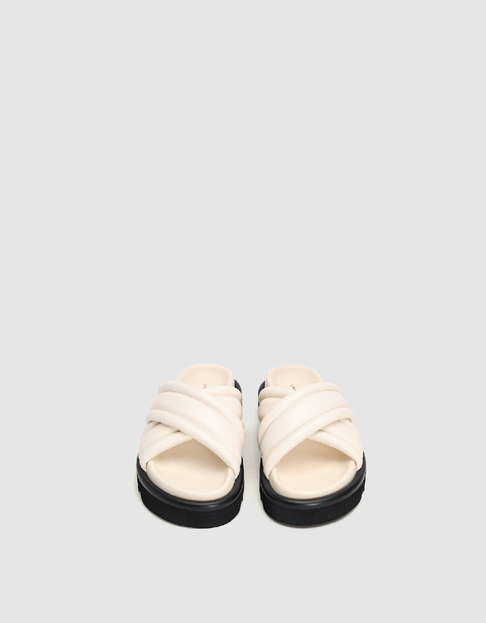 Vegan Leather Round Toe Slippers