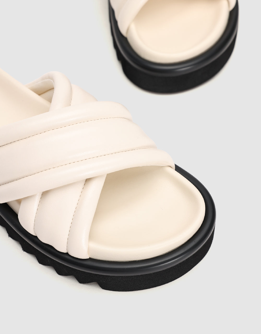 Vegan Leather Round Toe Slippers