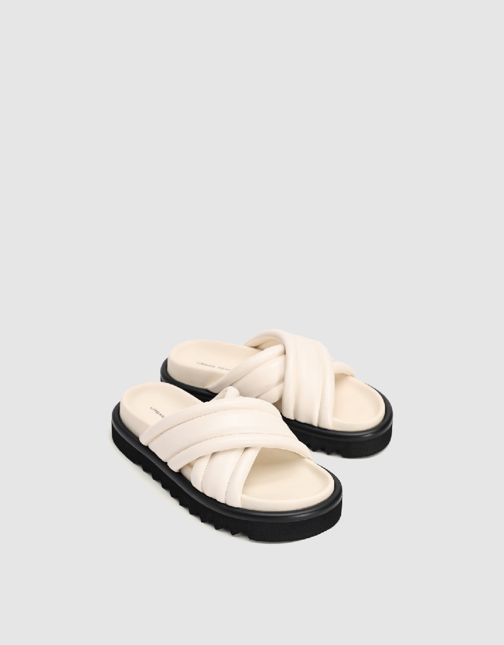 Vegan Leather Round Toe Slippers