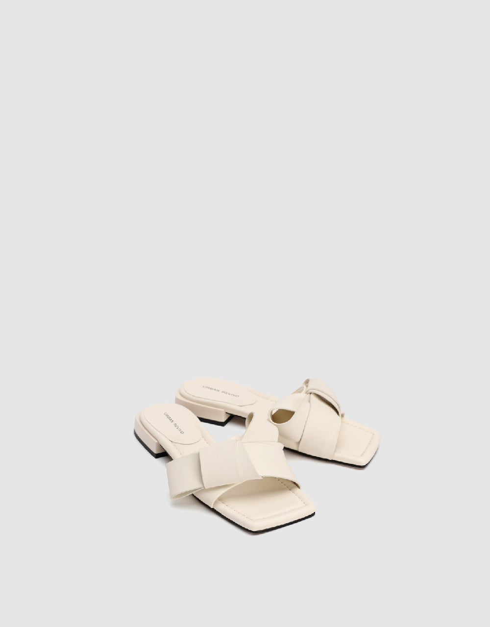 Vegan Leather Square Toe Slippers