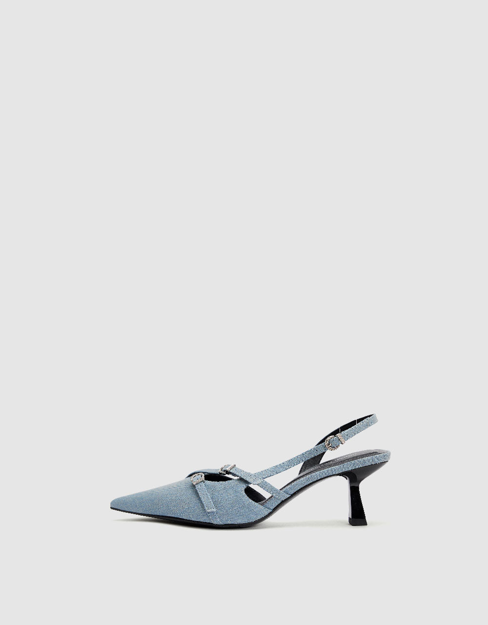 Denim Pointed Toe Slingbacks