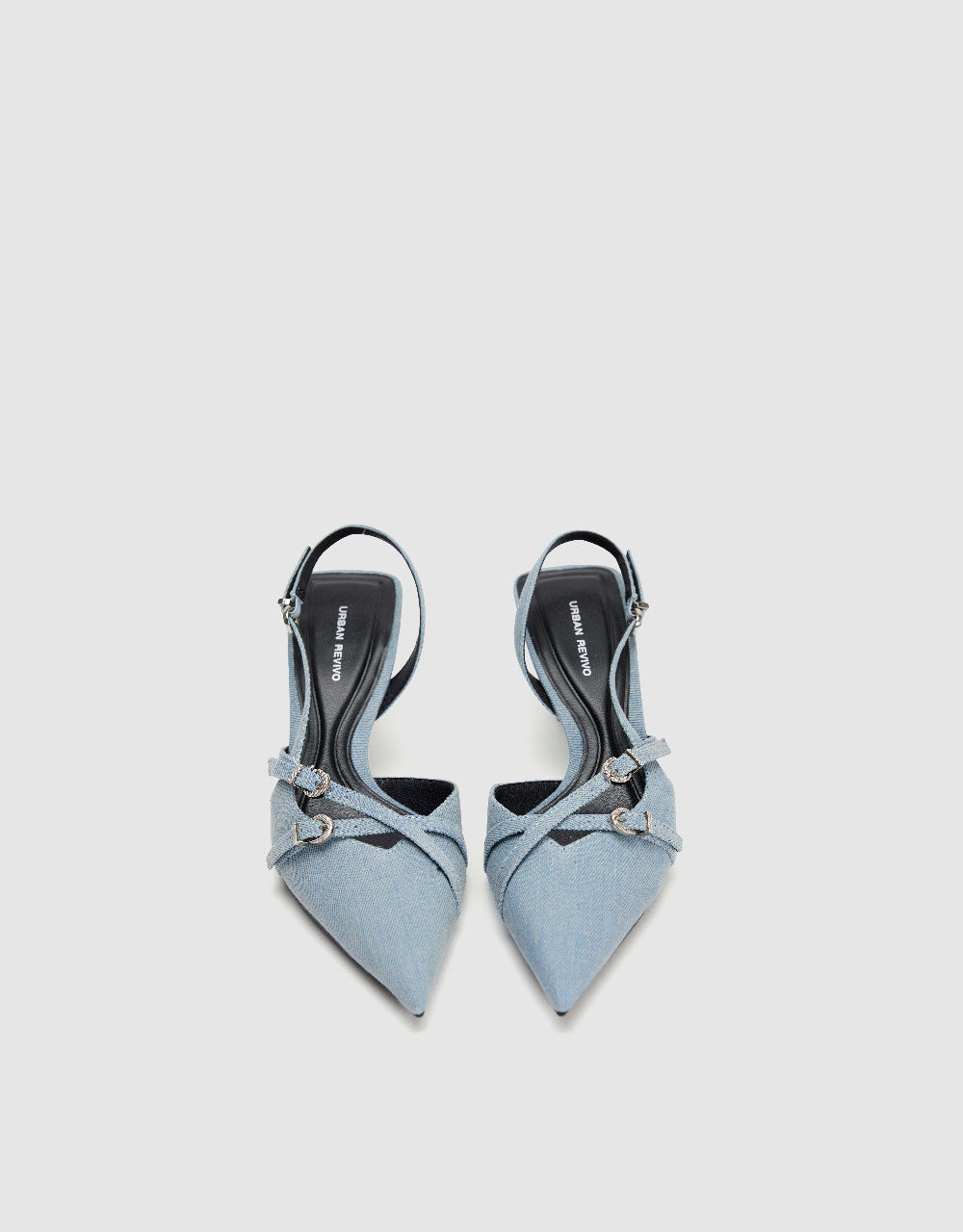 Denim Pointed Toe Slingbacks