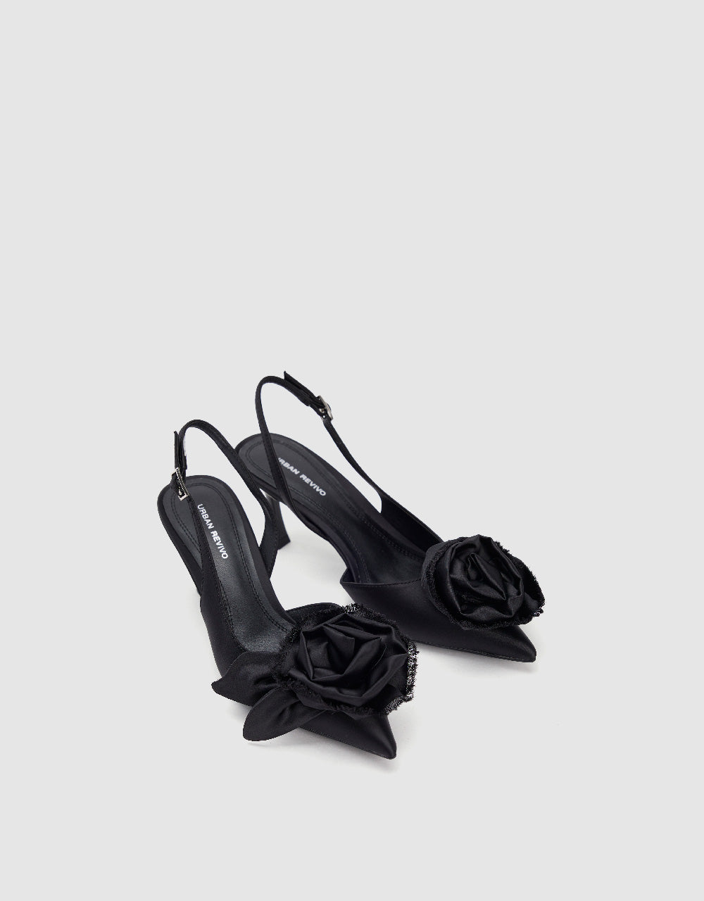 Flower Décor Heeled Slingbacks