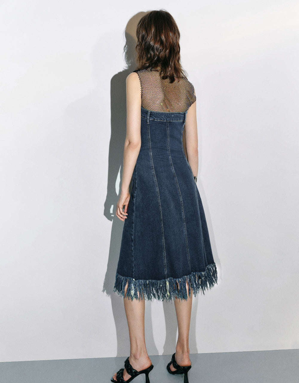 Raw Hem Sleeveless Denim Dress