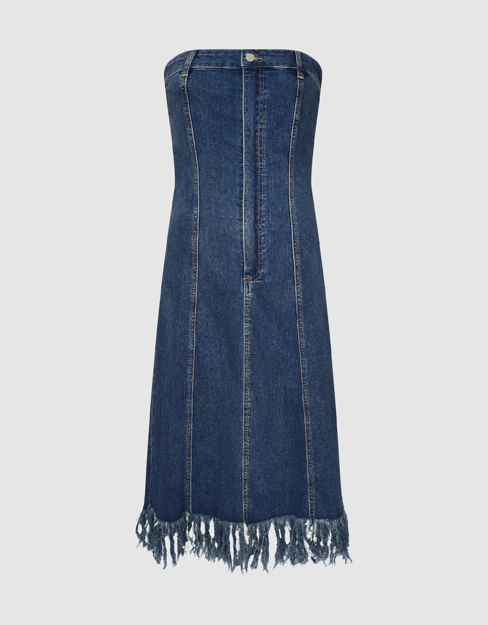 Raw Hem Sleeveless Denim Dress