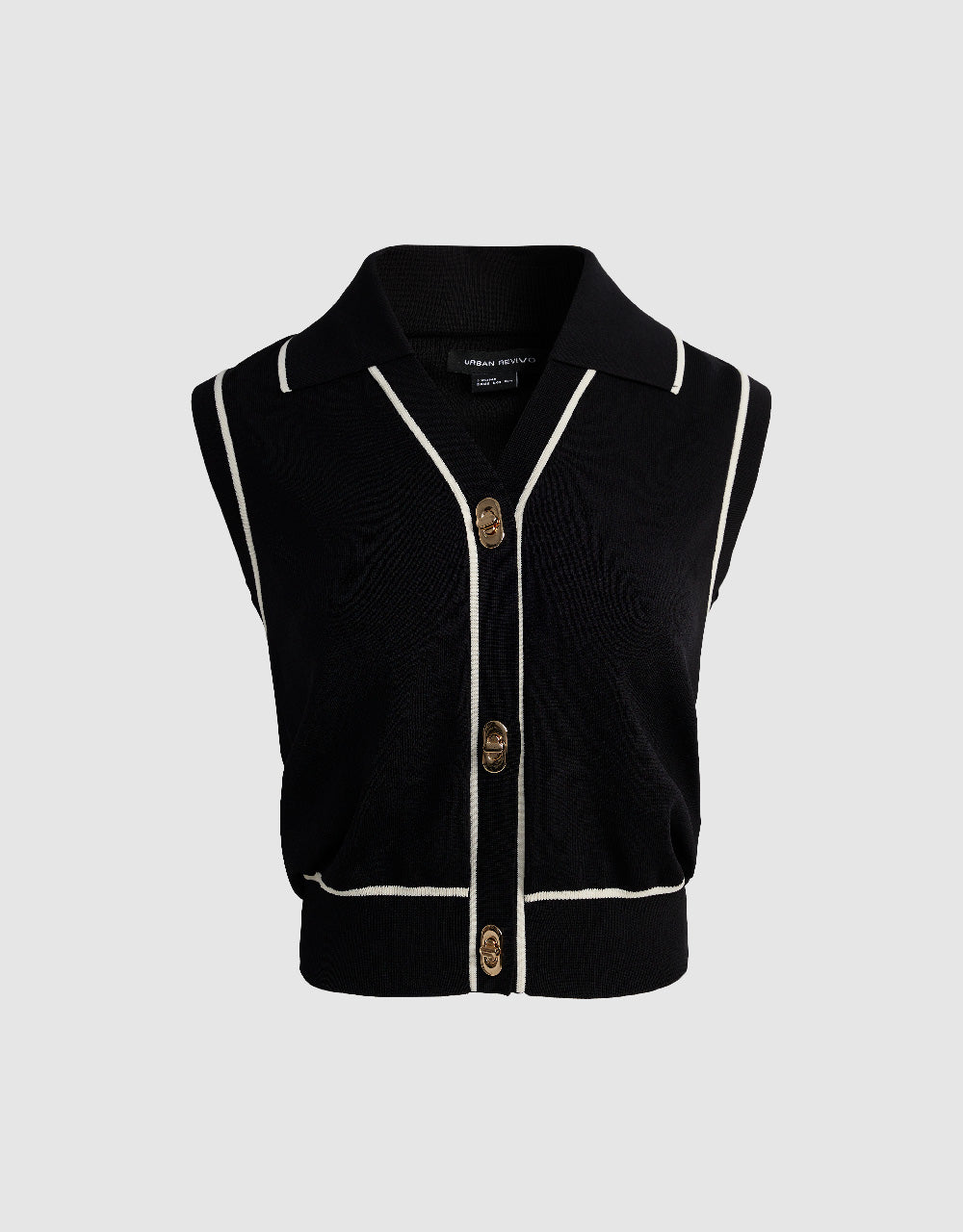 Sleeveless V-Neck Knitted Cardigan