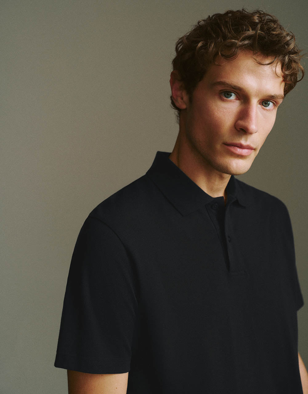 Button Half Placket Straight Polo Shirt