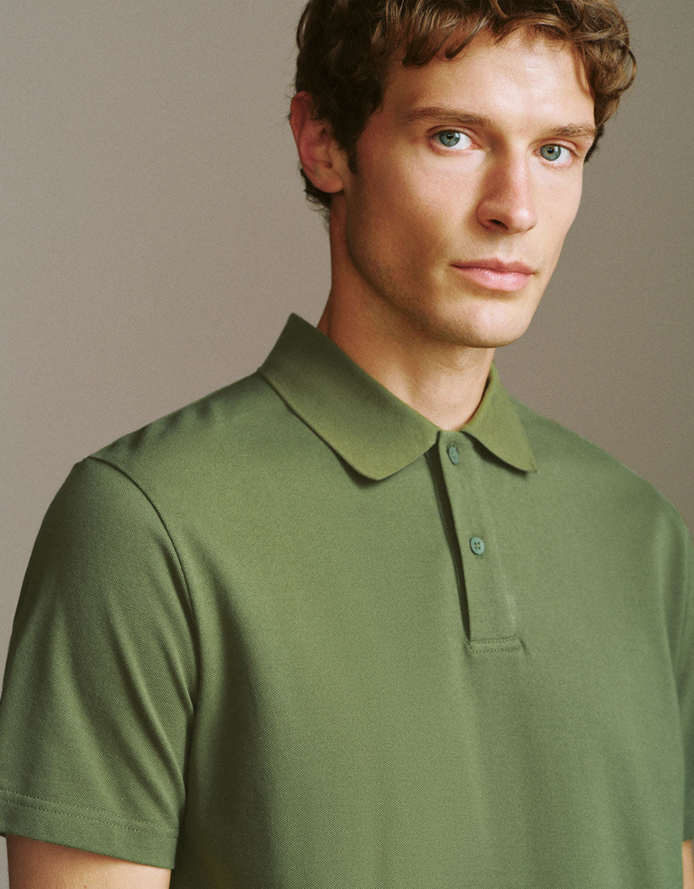 Button Half Placket Straight Polo Shirt