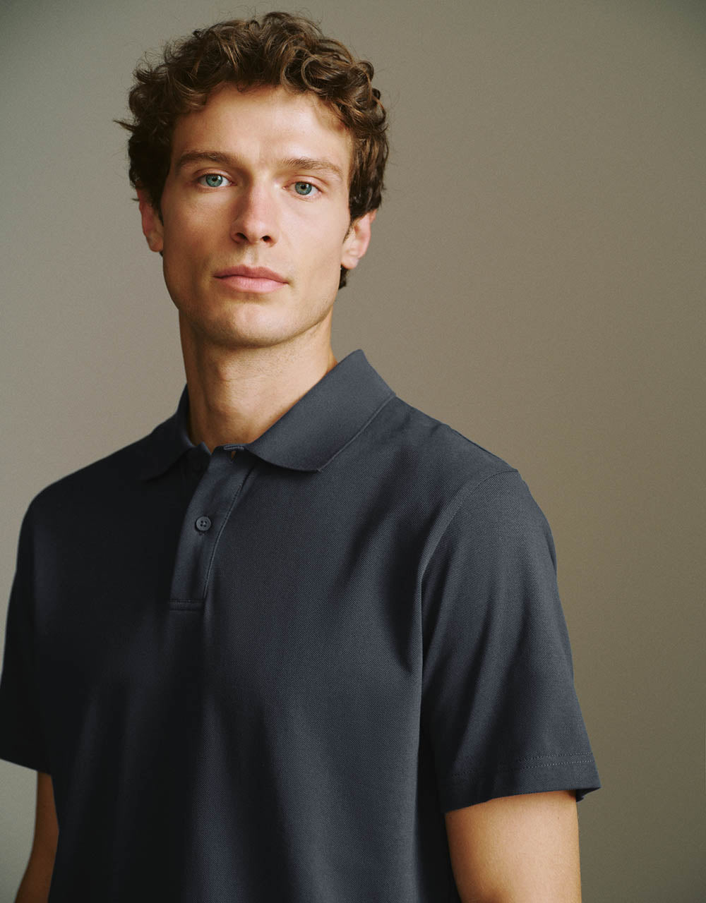 Button Half Placket Straight Polo Shirt