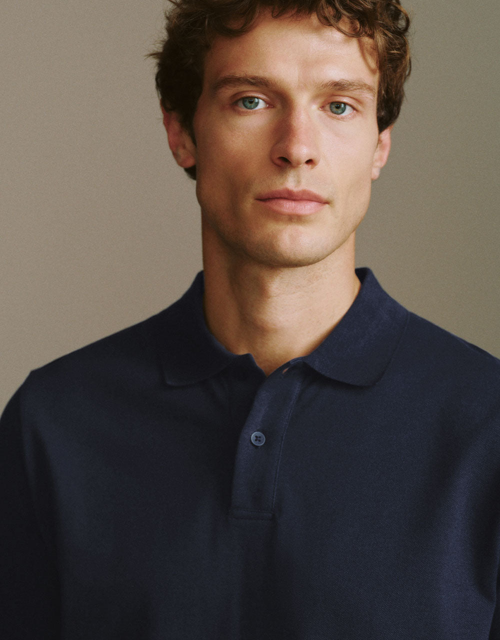 Button Half Placket Straight Polo Shirt