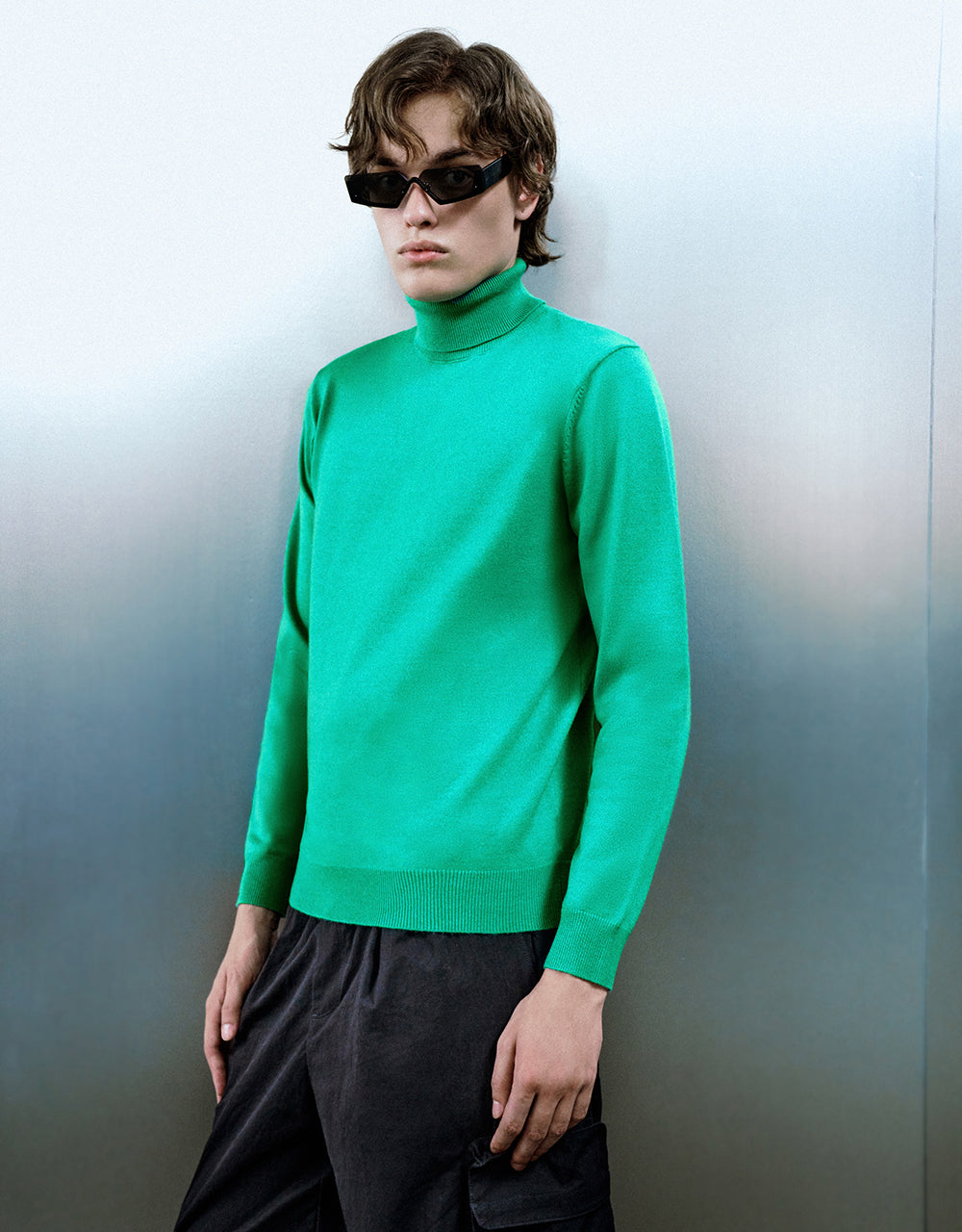 Turtle Neck Knitted T-Shirt