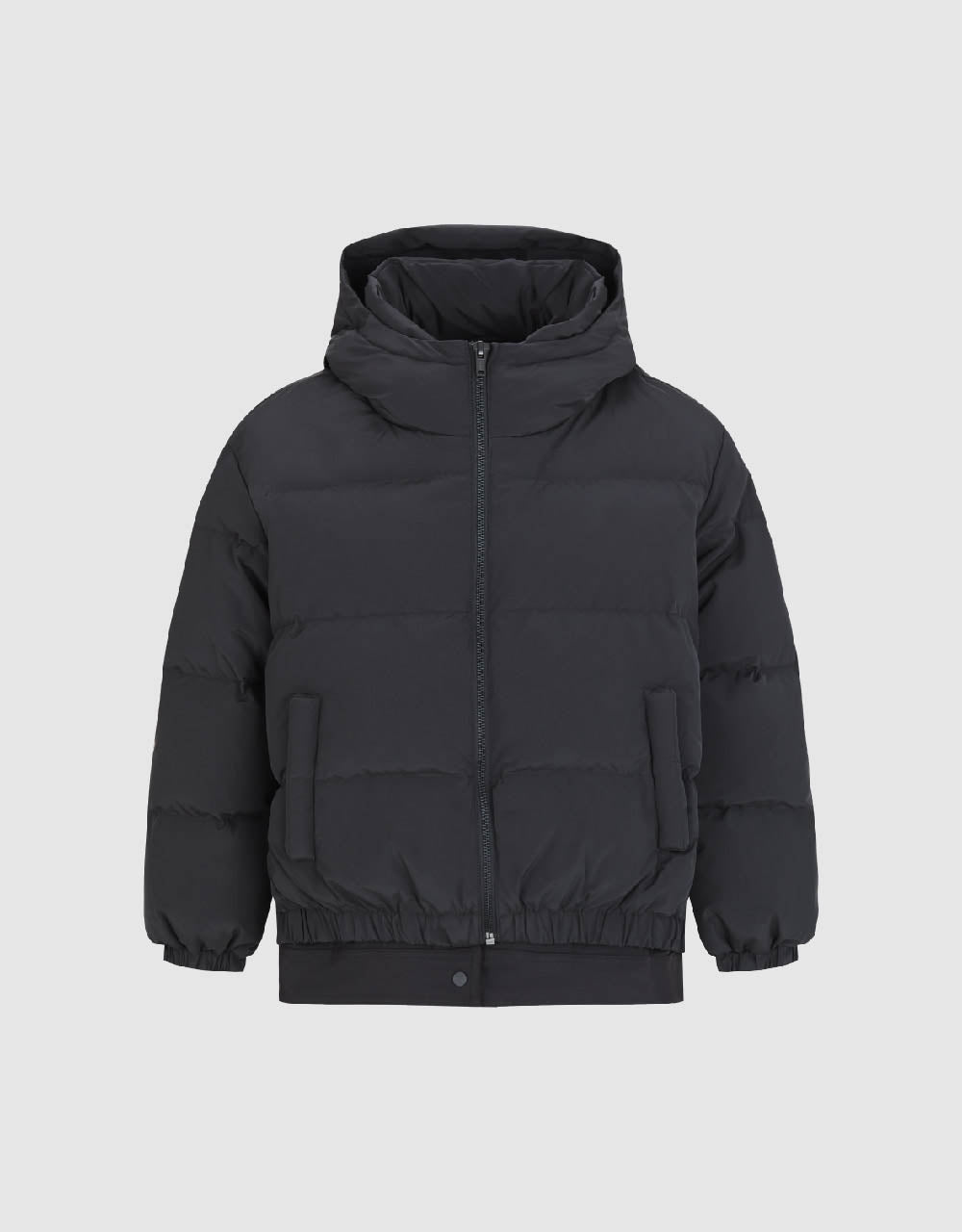 Zipper Front Hooded Down Jacket