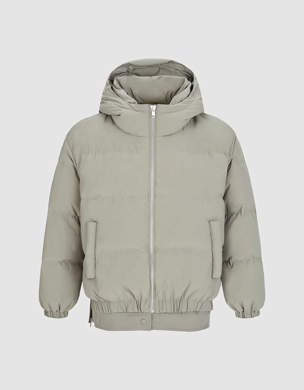 Zipper Front Hooded Down Jacket