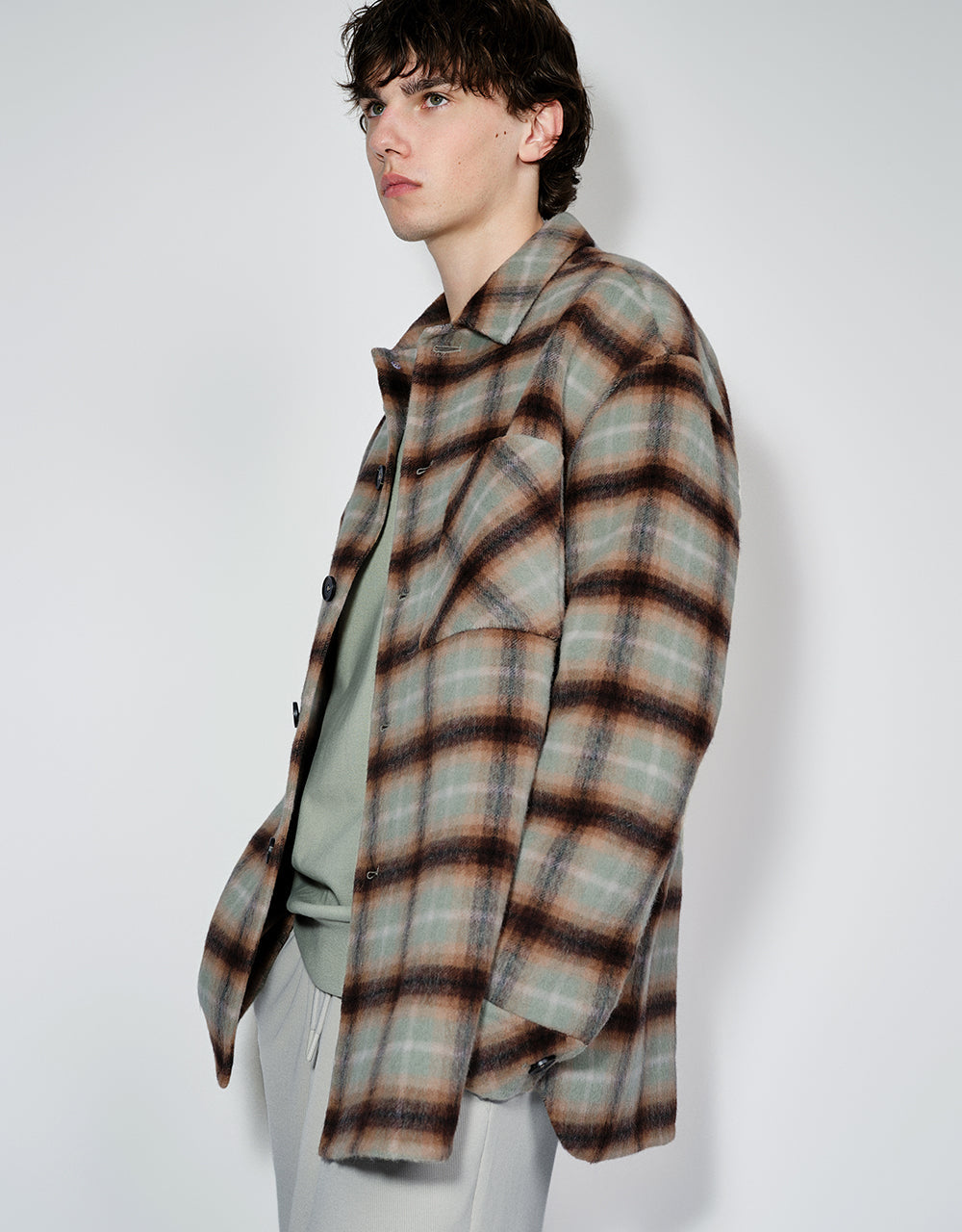 Plaid Straight Woolen Jacket