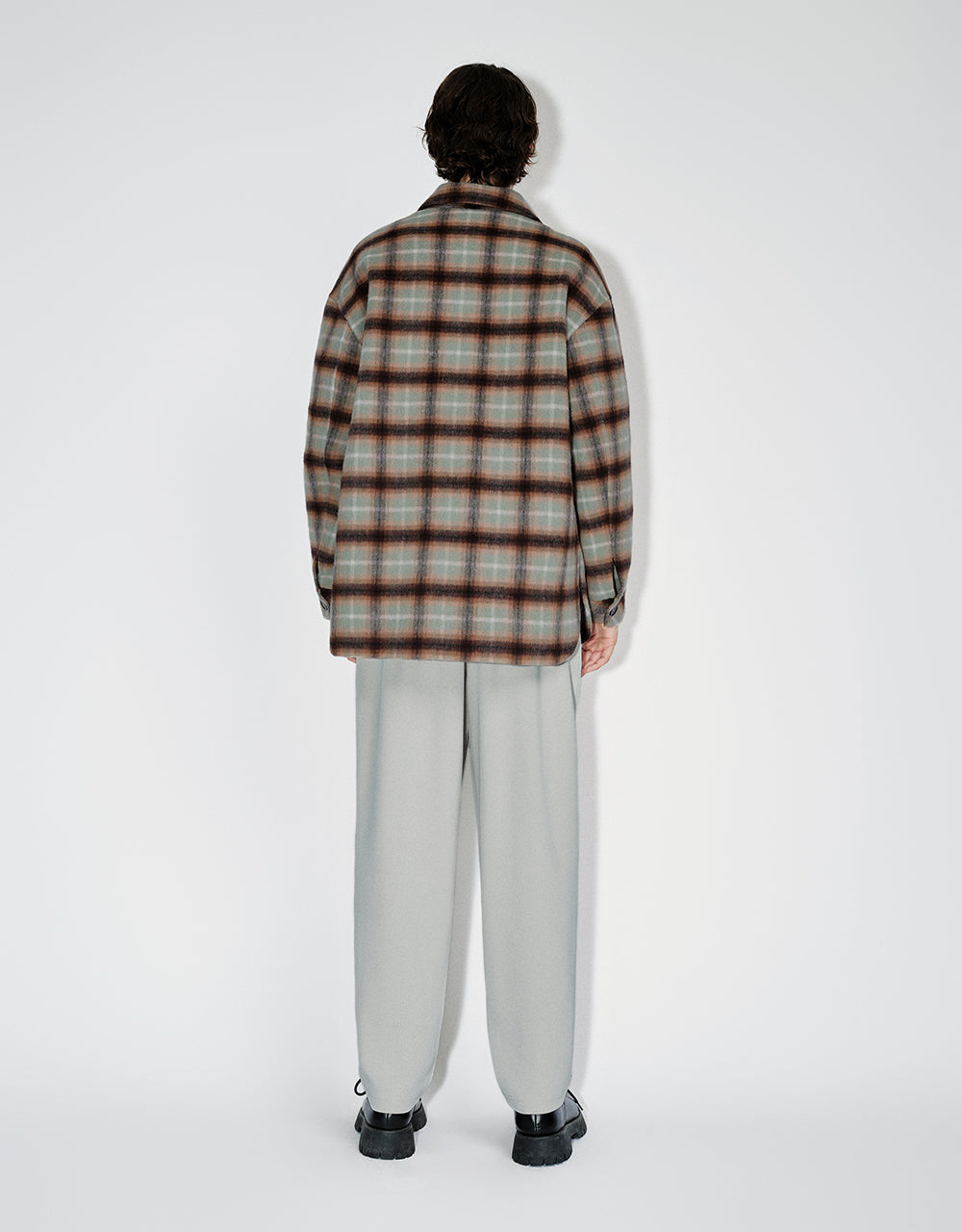 Plaid Straight Woolen Jacket