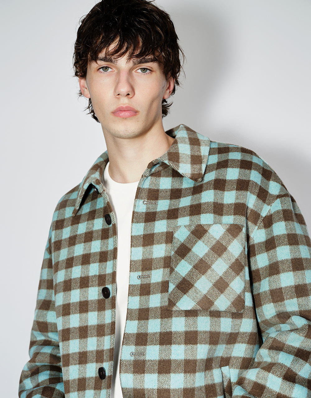 Plaid Straight Woolen Jacket