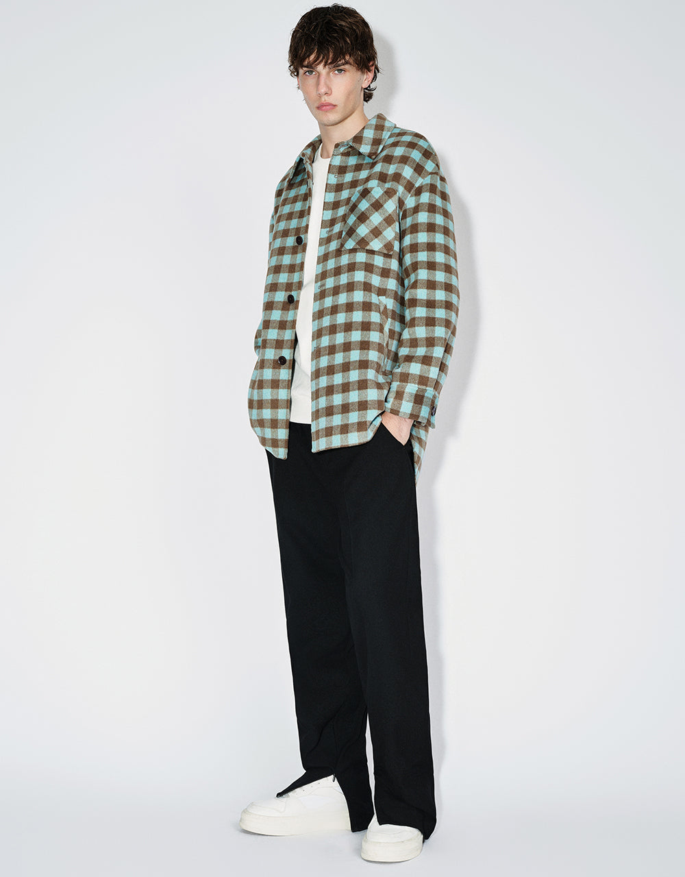 Plaid Straight Woolen Jacket