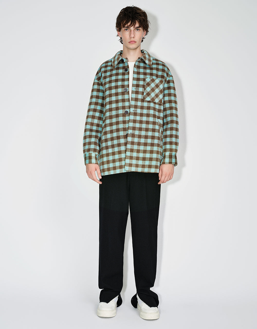 Plaid Straight Woolen Jacket