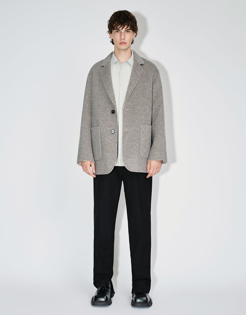 Notch Lapel Woolen Coat