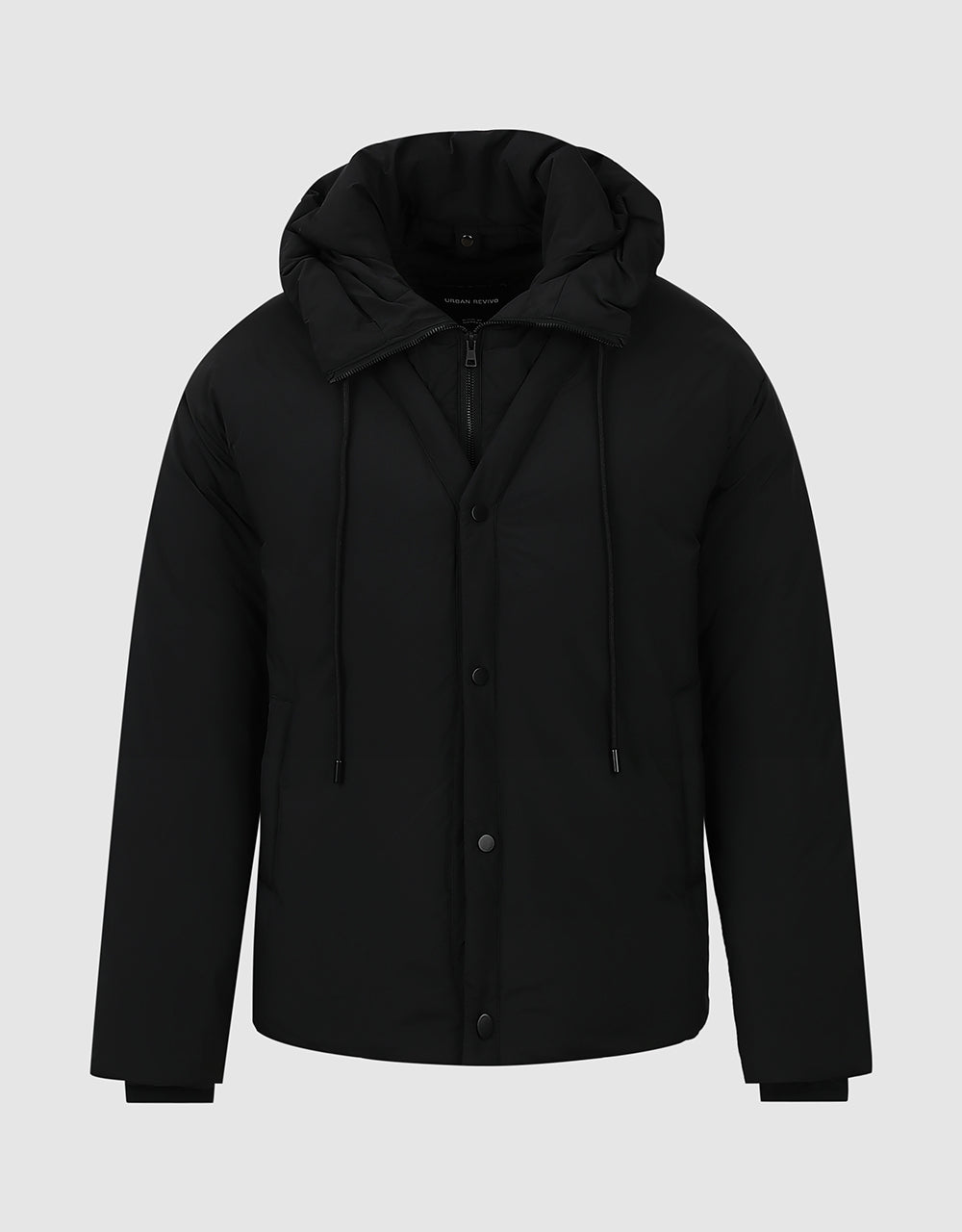 Zipper Front Hooded Down Jacket