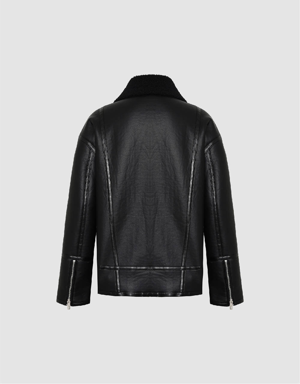 Straight Vegan Leather Jacket