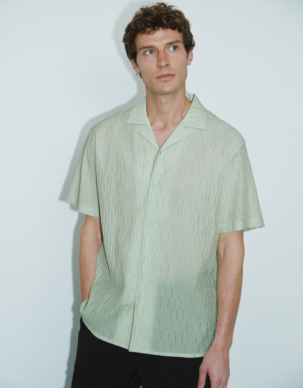 Textured Loose A-Line Shirt