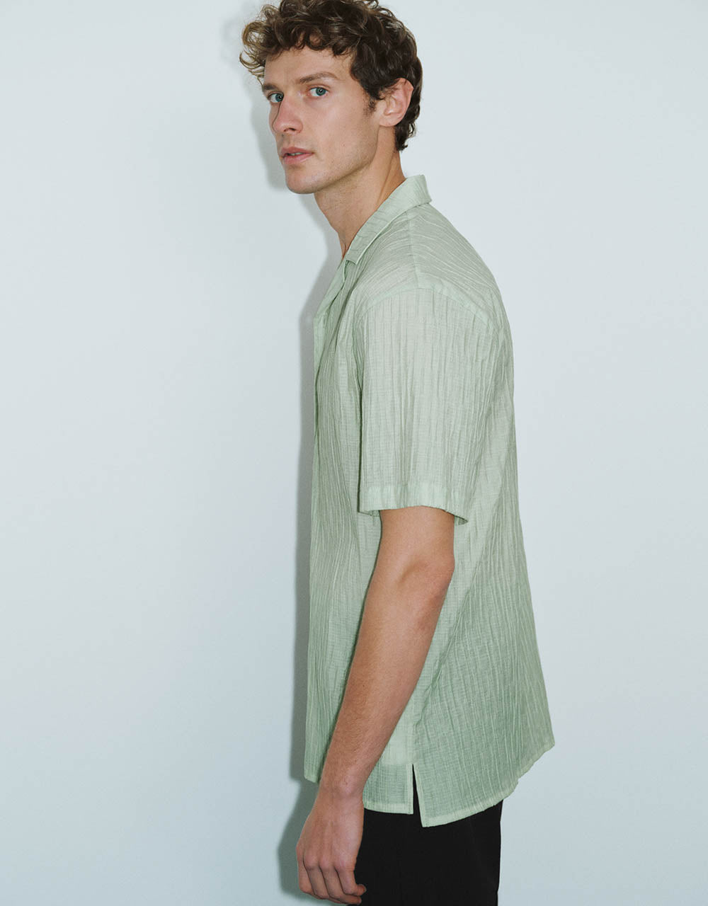 Textured Loose A-Line Shirt