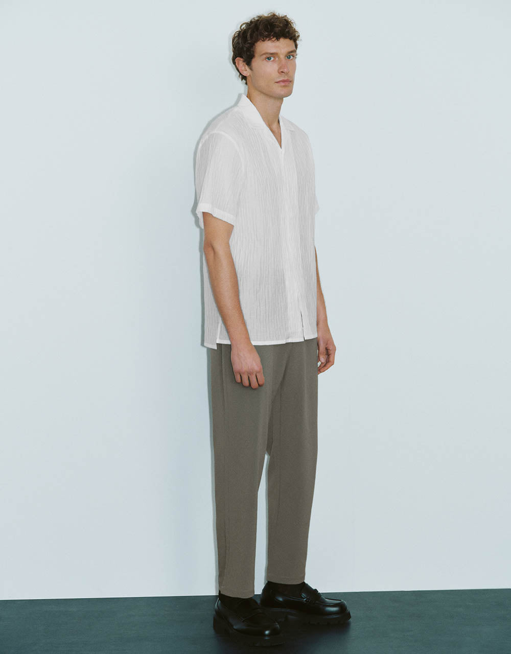 Textured Loose A-Line Shirt