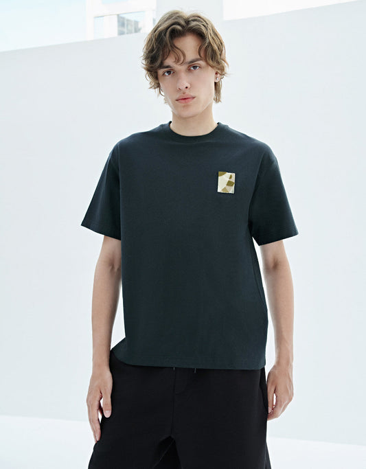 Drop Shoulder Sleeve Crew Neck T-Shirt