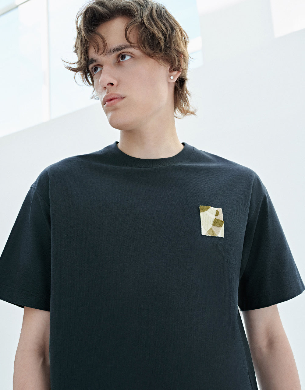 Drop Shoulder Sleeve Crew Neck T-Shirt