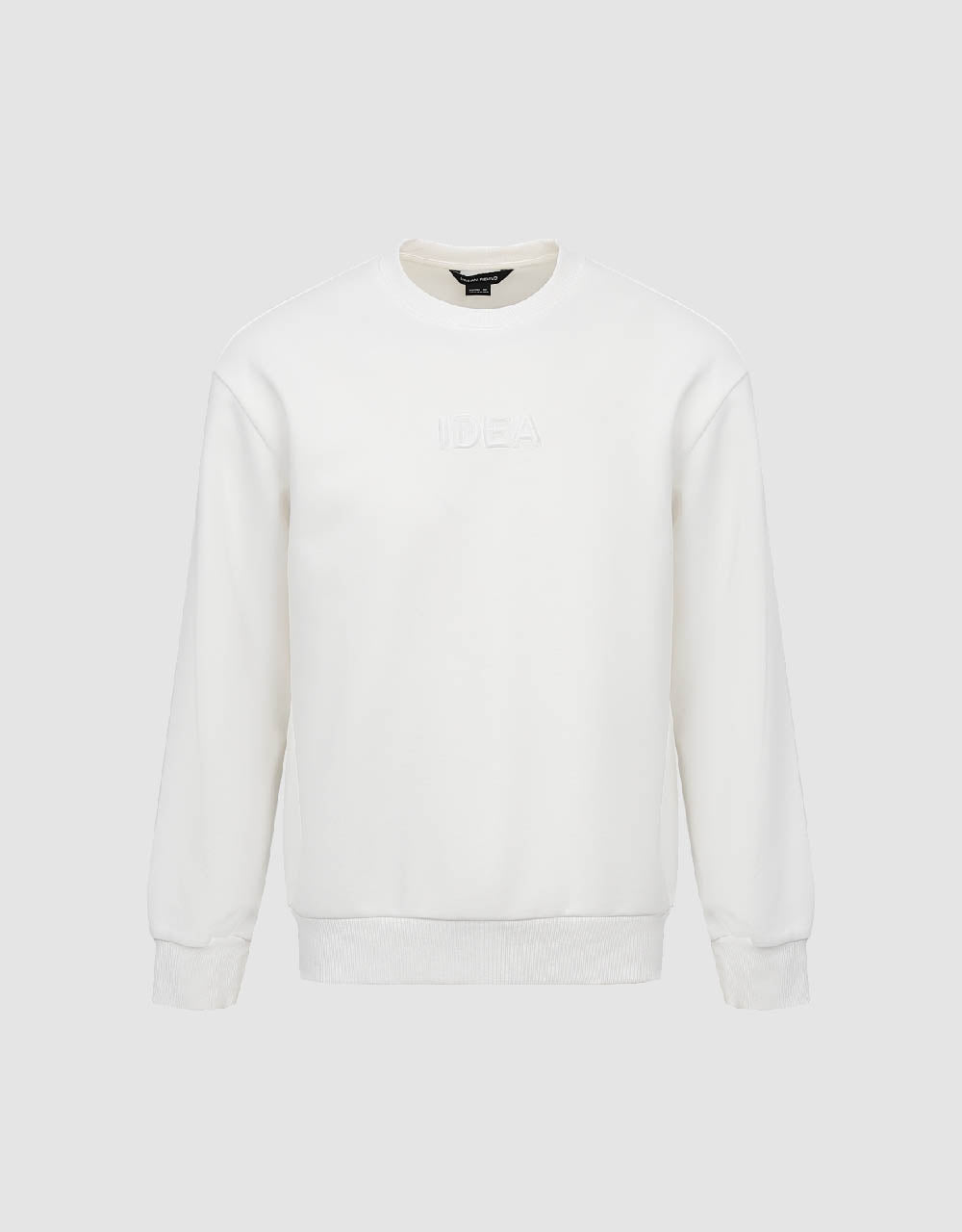 Letter Embossed Crew Neck Sweatshirt