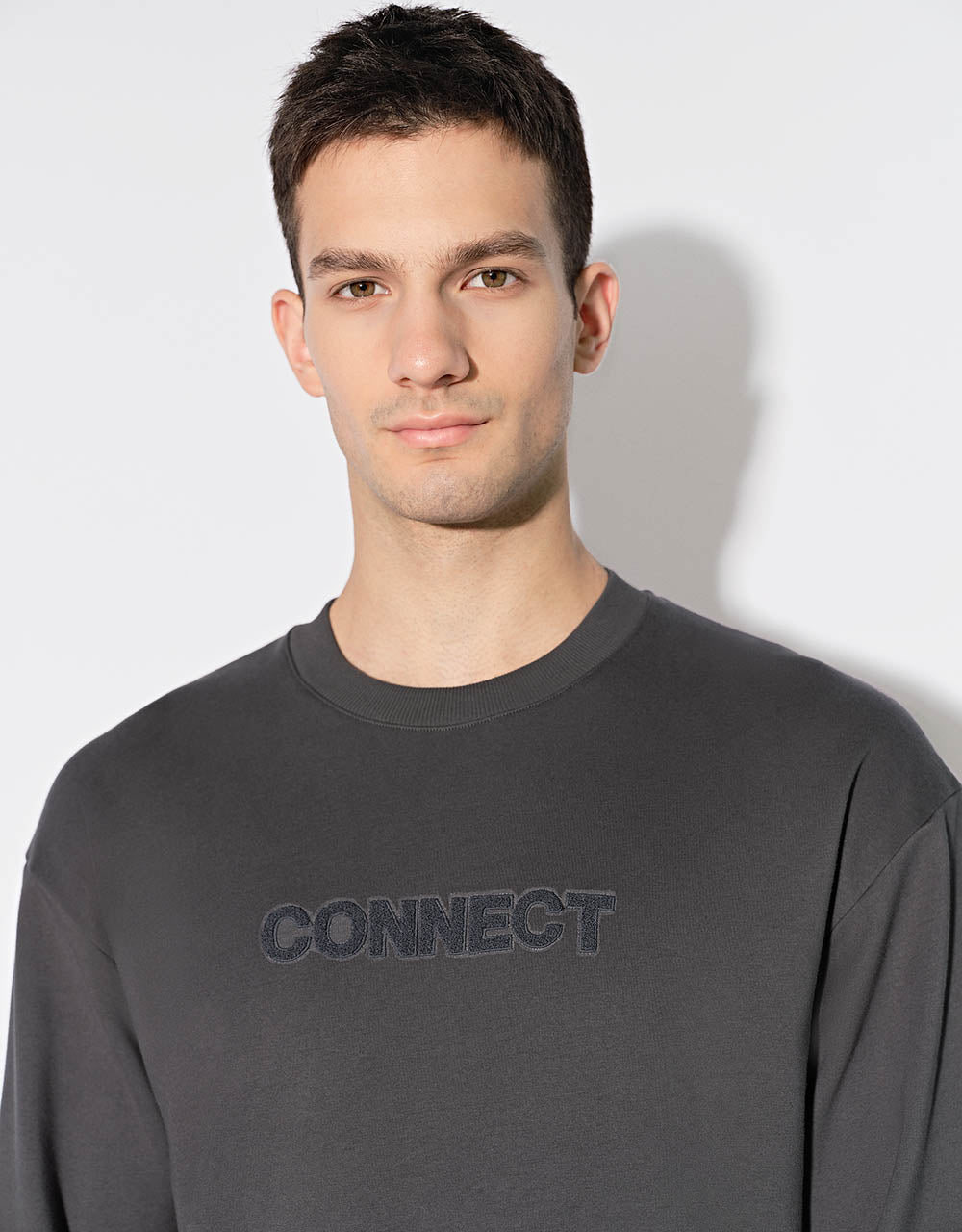 Letter Embossed Sweatshirt