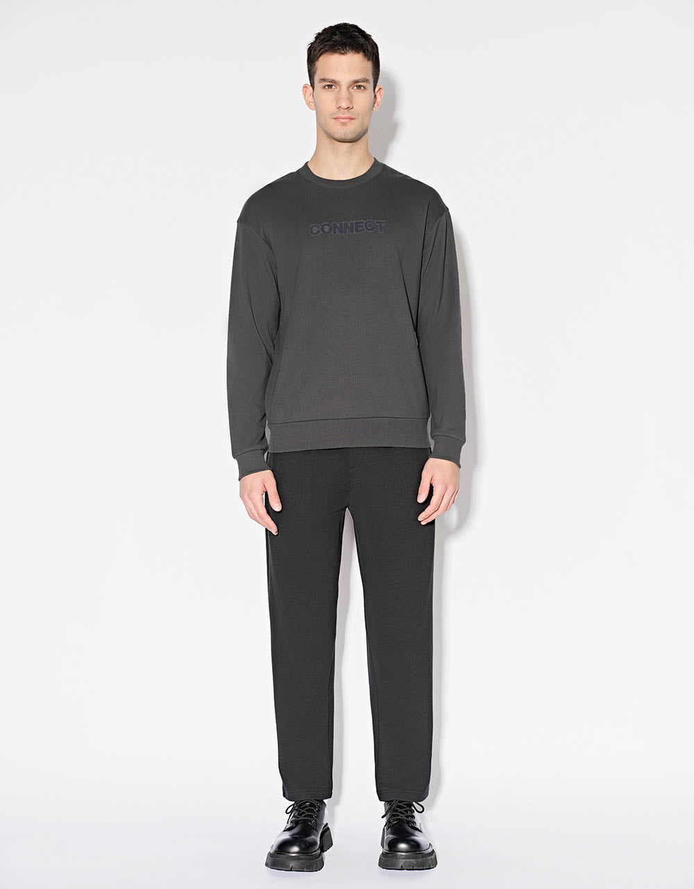 Letter Embossed Sweatshirt