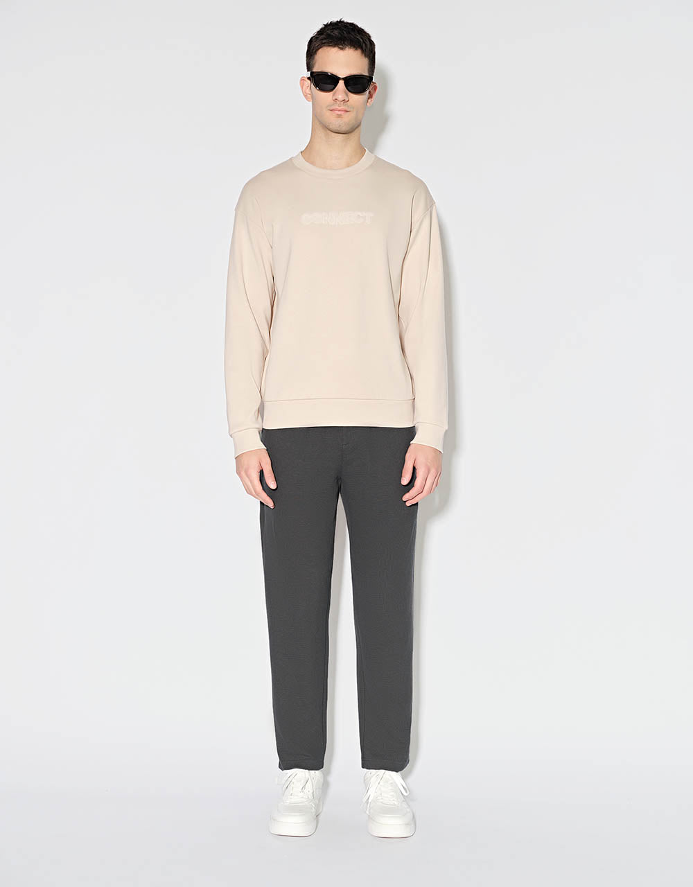 Letter Embossed Sweatshirt