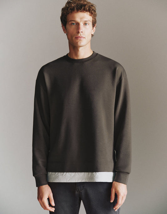 Crew Neck Straight Sweatshirt