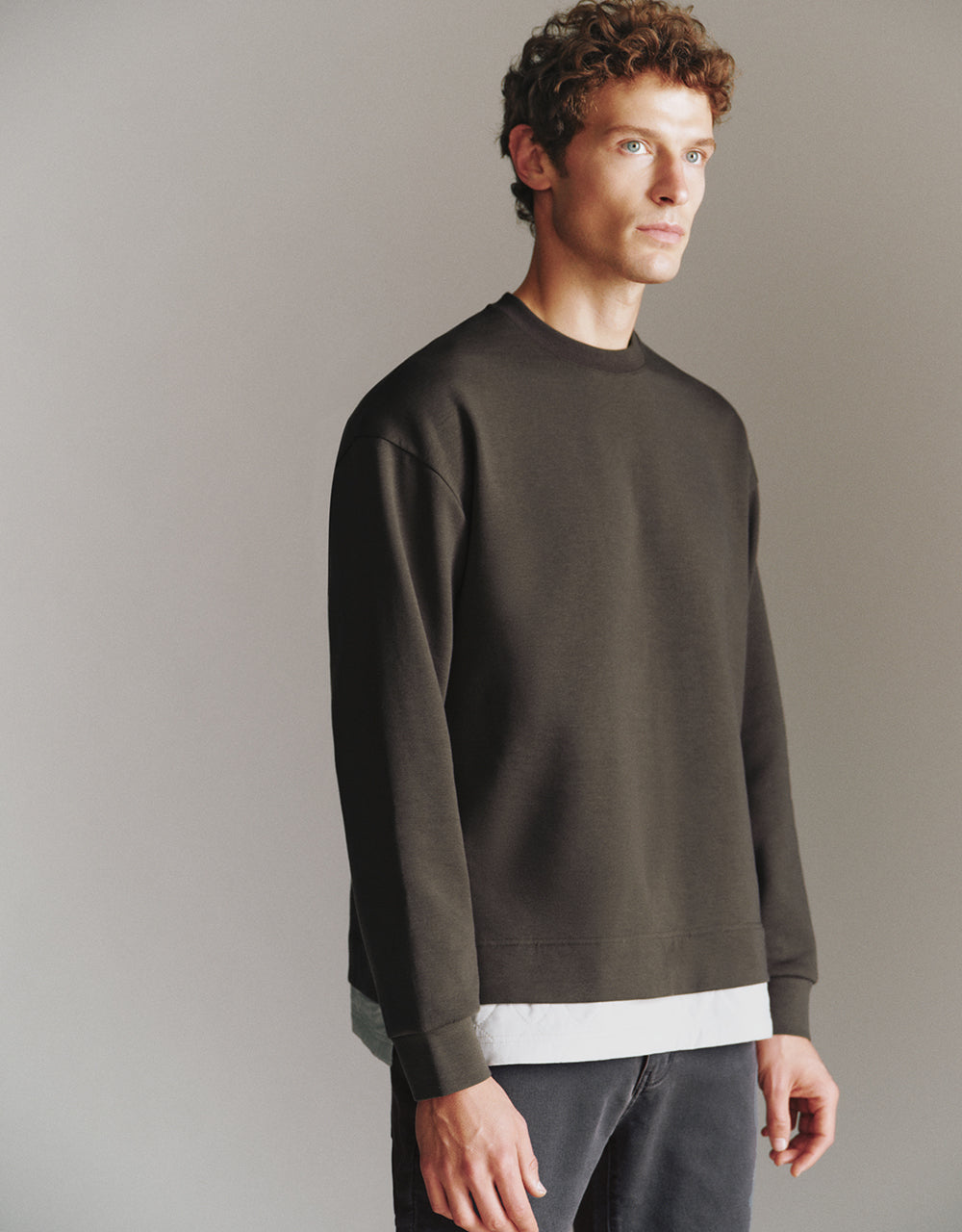 Crew Neck Straight Sweatshirt