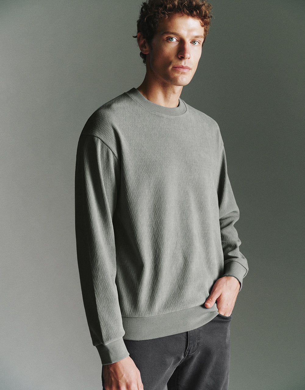 Crew Neck Straight Sweatshirt