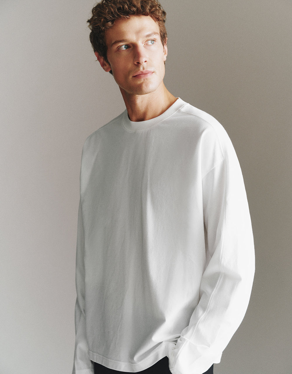 Drop Shoulder Sleeve Crew Neck T-Shirt