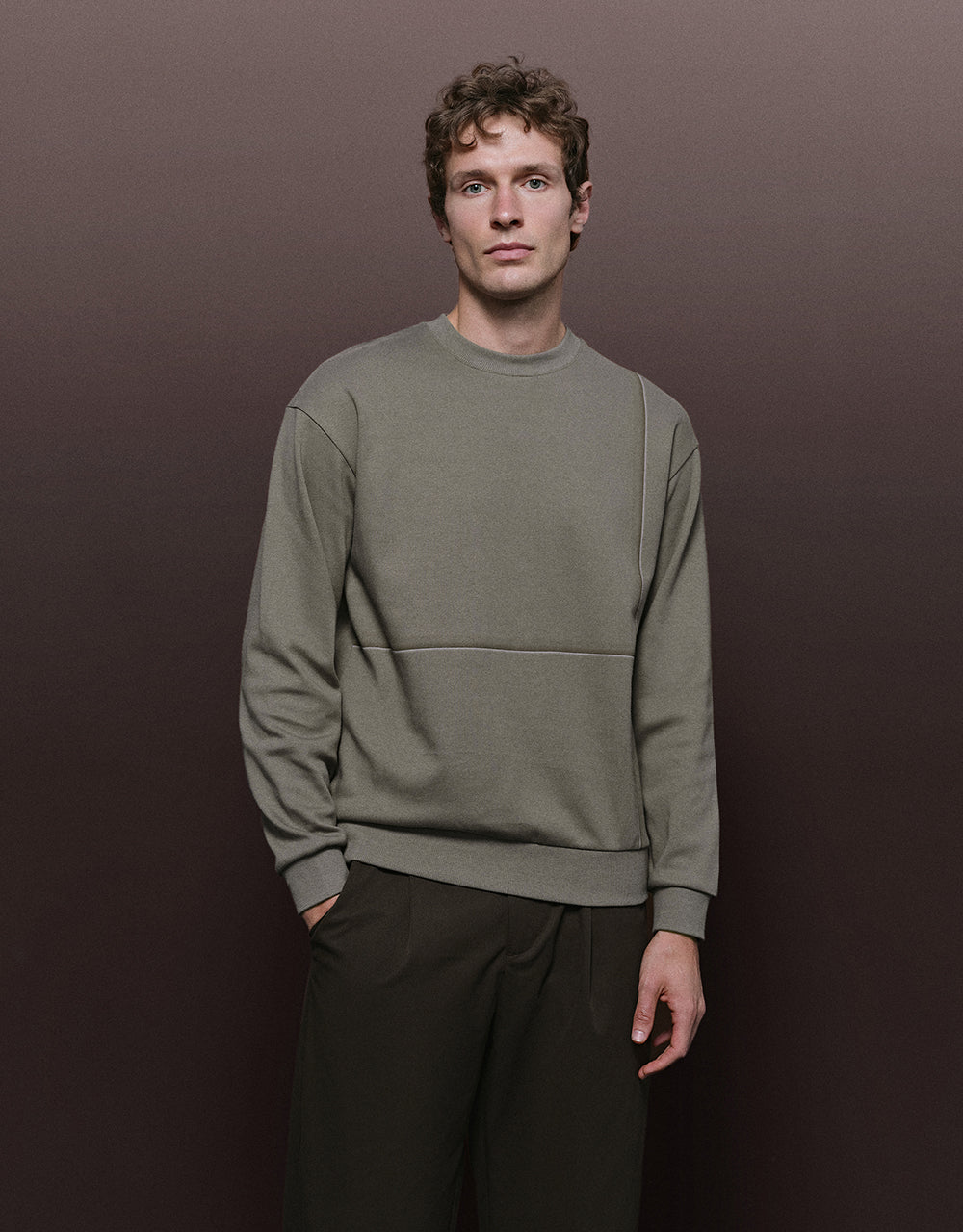 Crew Neck Straight Sweatshirt