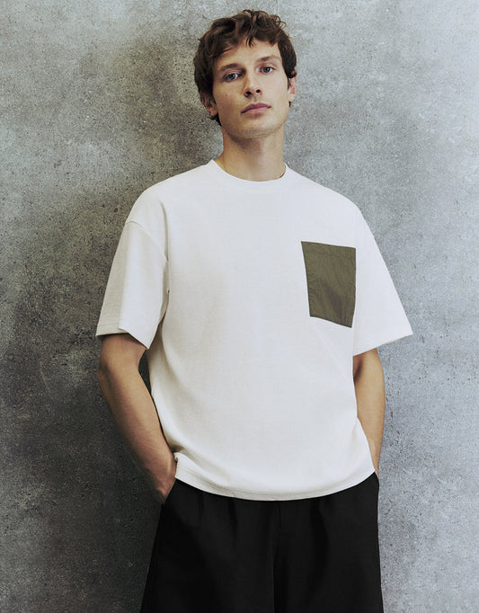 Drop Shoulder Sleeve Crew Neck T-Shirt