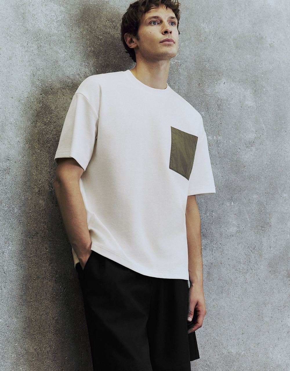 Drop Shoulder Sleeve Crew Neck T-Shirt