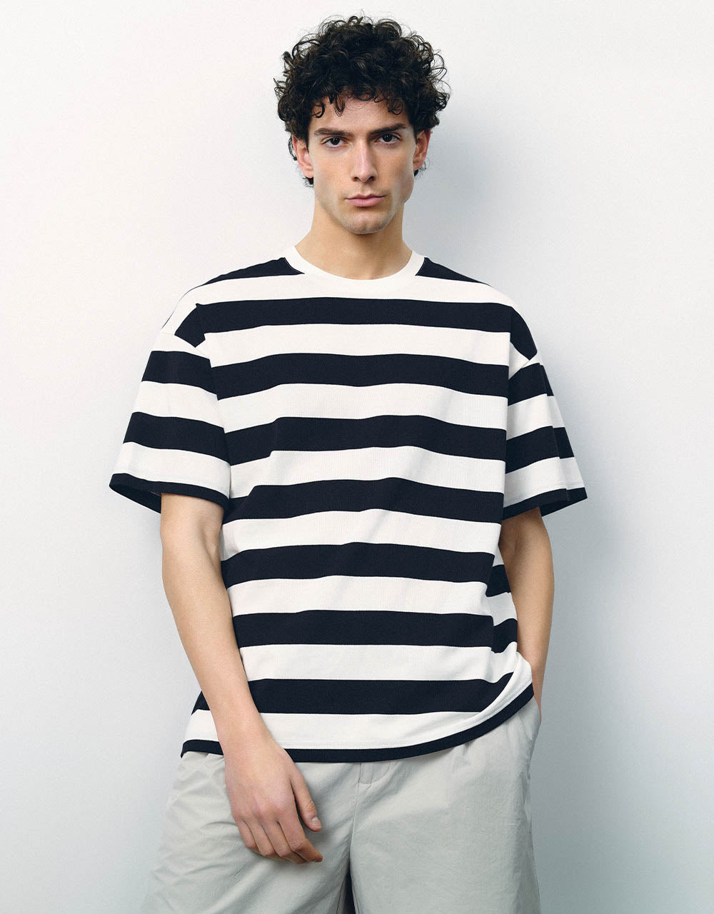 Striped Crew Neck Loose T-Shirt