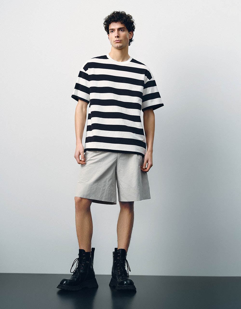 Striped Crew Neck Loose T-Shirt