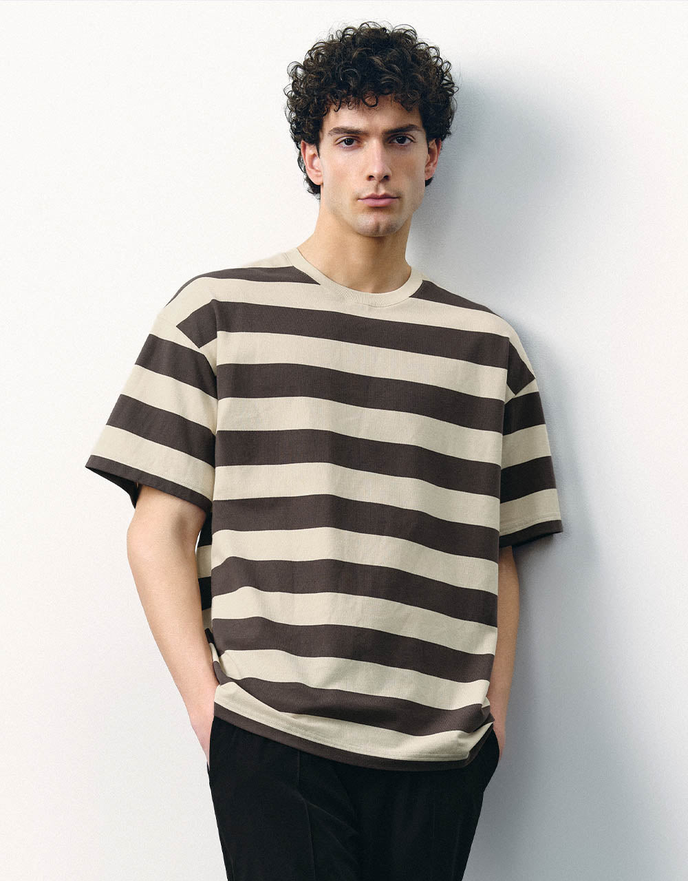 Striped Crew Neck Loose T-Shirt