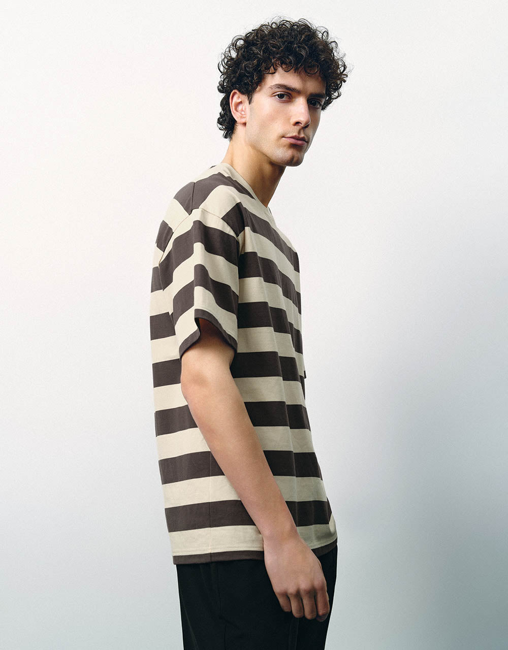 Striped Crew Neck Loose T-Shirt