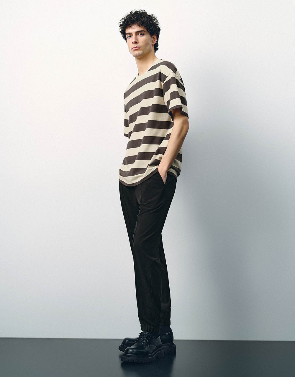 Striped Crew Neck Loose T-Shirt