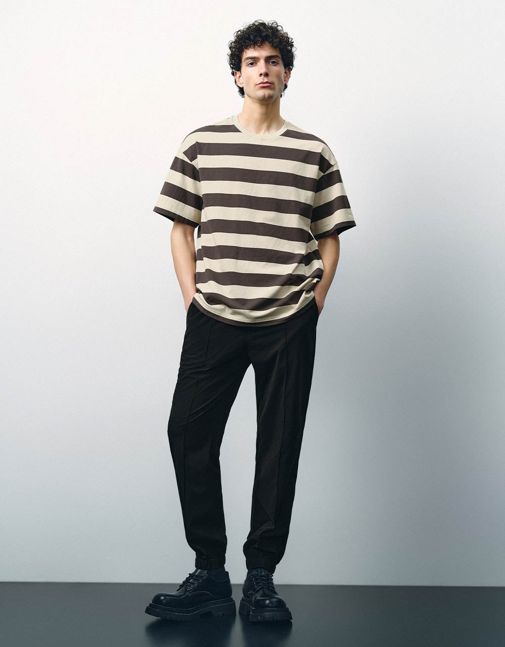 Striped Crew Neck Loose T-Shirt