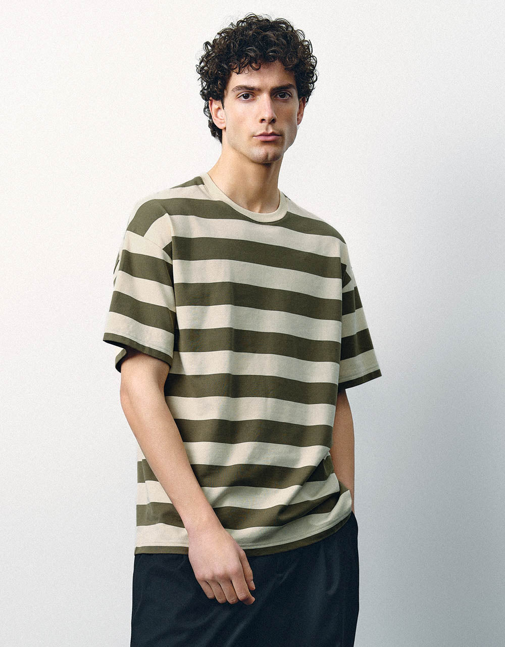 Striped Crew Neck Loose T-Shirt