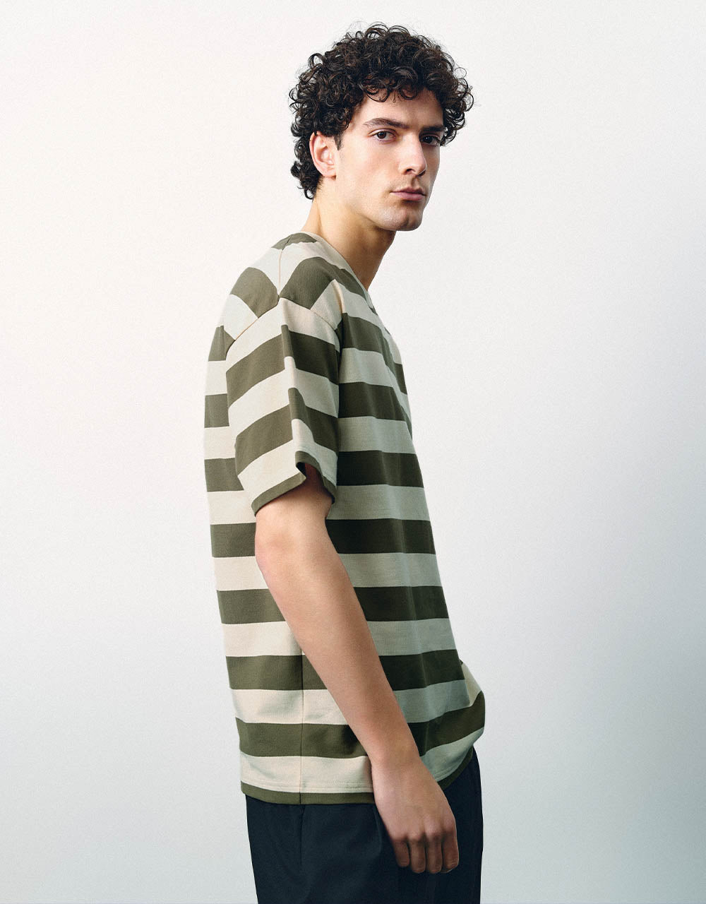 Striped Crew Neck Loose T-Shirt