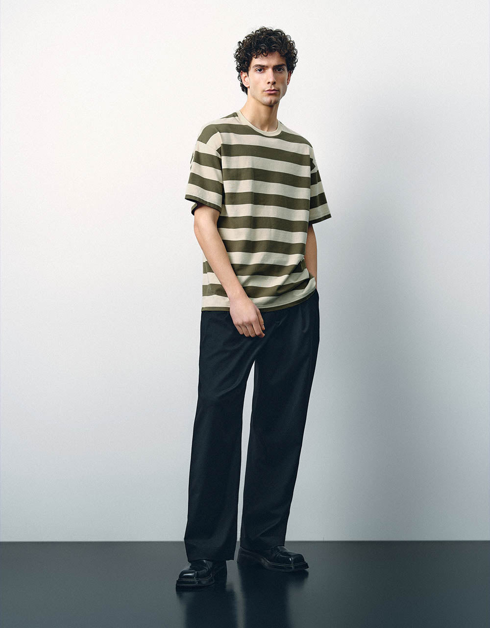 Striped Crew Neck Loose T-Shirt